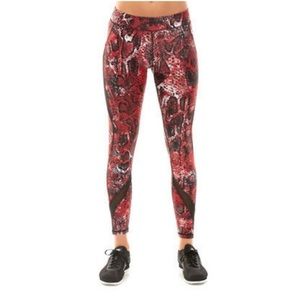 Human Performance Engineering Red Snakeskin Leggings